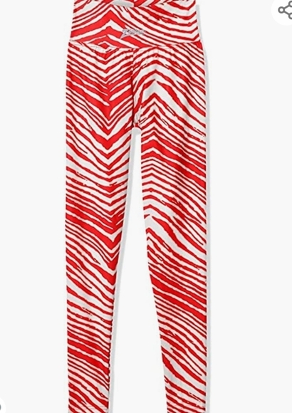 Zubaz Standard Zebra Leggings in Red/White Size S - Picture 1 of 6
